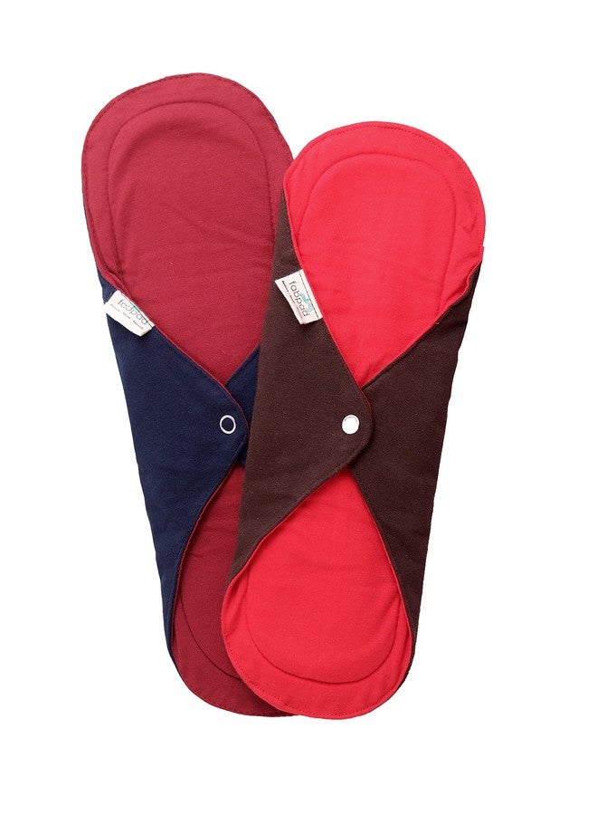 FabPad Reusable Washable Sanitary Cloth Pads Napkins (Pack of 2, Asst Colors, Regular/Maxi) - Image 1